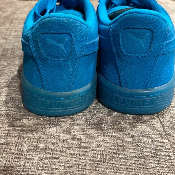 Puma Sneakers Turquoise Suede Sz 4 - Picture 4 of 6